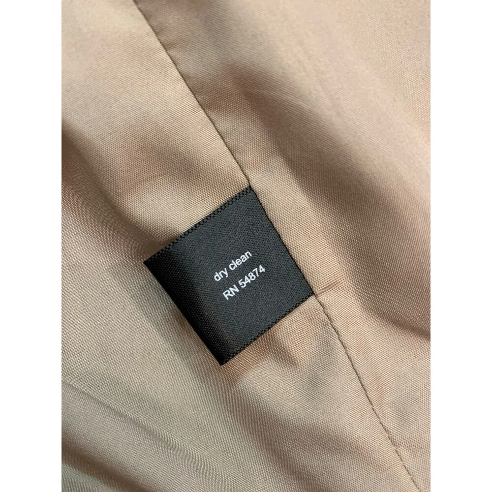 The Limited Linen Blazer Jacket Medium Career Office Khaki Epaulettes Peplum